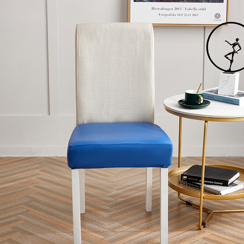 100%  vanntett pu materiale elastikk stoltrekk for spisestue stol sete slipcovers beskytter for kjæledyr: Blå
