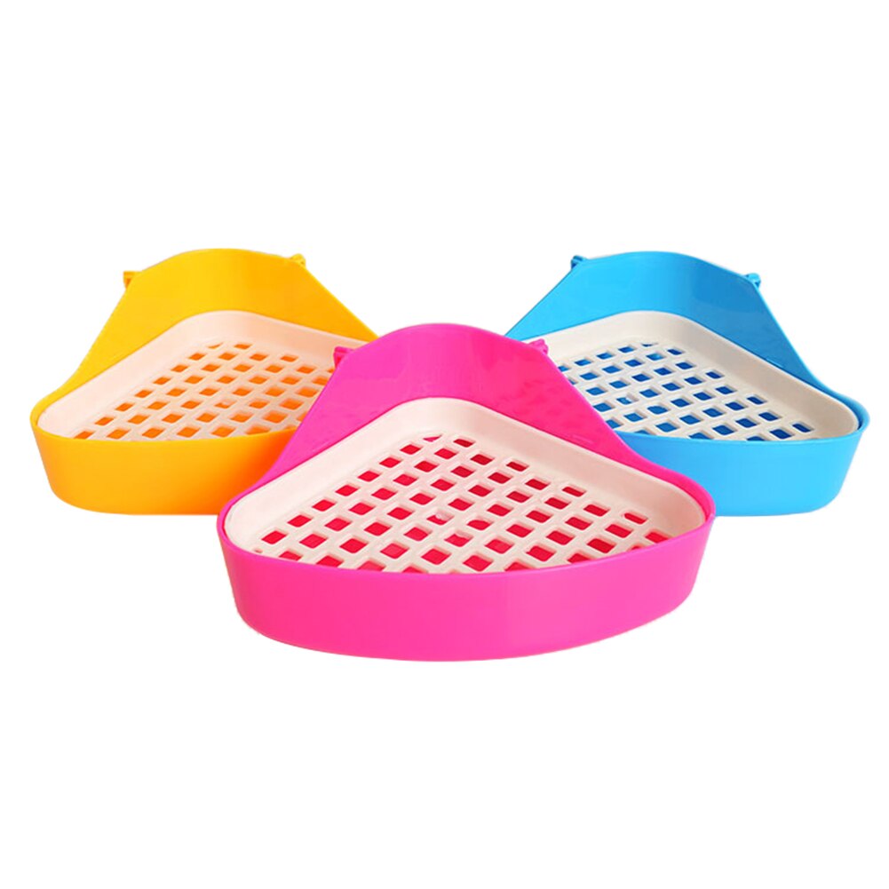 Plastic huisdier katten konijn toilet trainer hoek kattenbak voor katten toilet gaas vierkante potty trainer rat hamster hoek kattenbak: Default Title