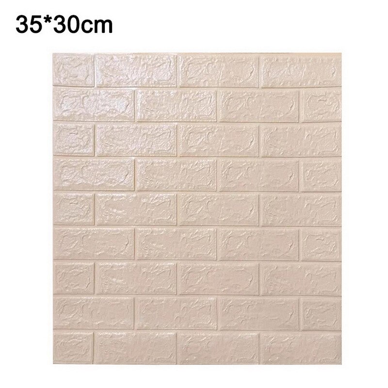 1pcs 3D Brick Wallpaper Waterproof Waterproof Contact Paper Doors For Living Room Bedroom Background Foam Wall Decoration: B apricot