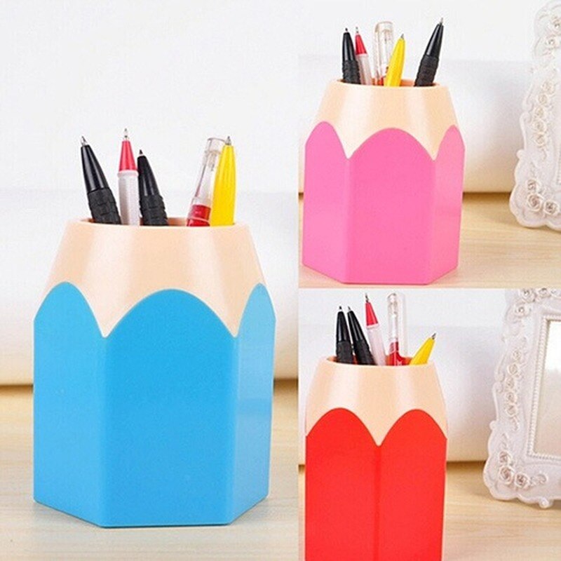 Creatieve Pen Vaas Potlood Pot Make-Up Borstel Houder Briefpapier Bureau Netjes Plastic Desk Organizer Container School Kantoorbenodigdheden
