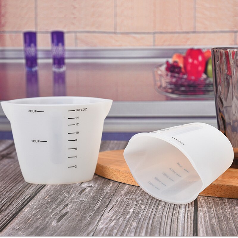 Reusable Silicone Measuring Cups 500ml &amp; 250ml Resin Mixing Cups Epoxy Jewelry Casting Molds Acrylic Paint Pouring Cups