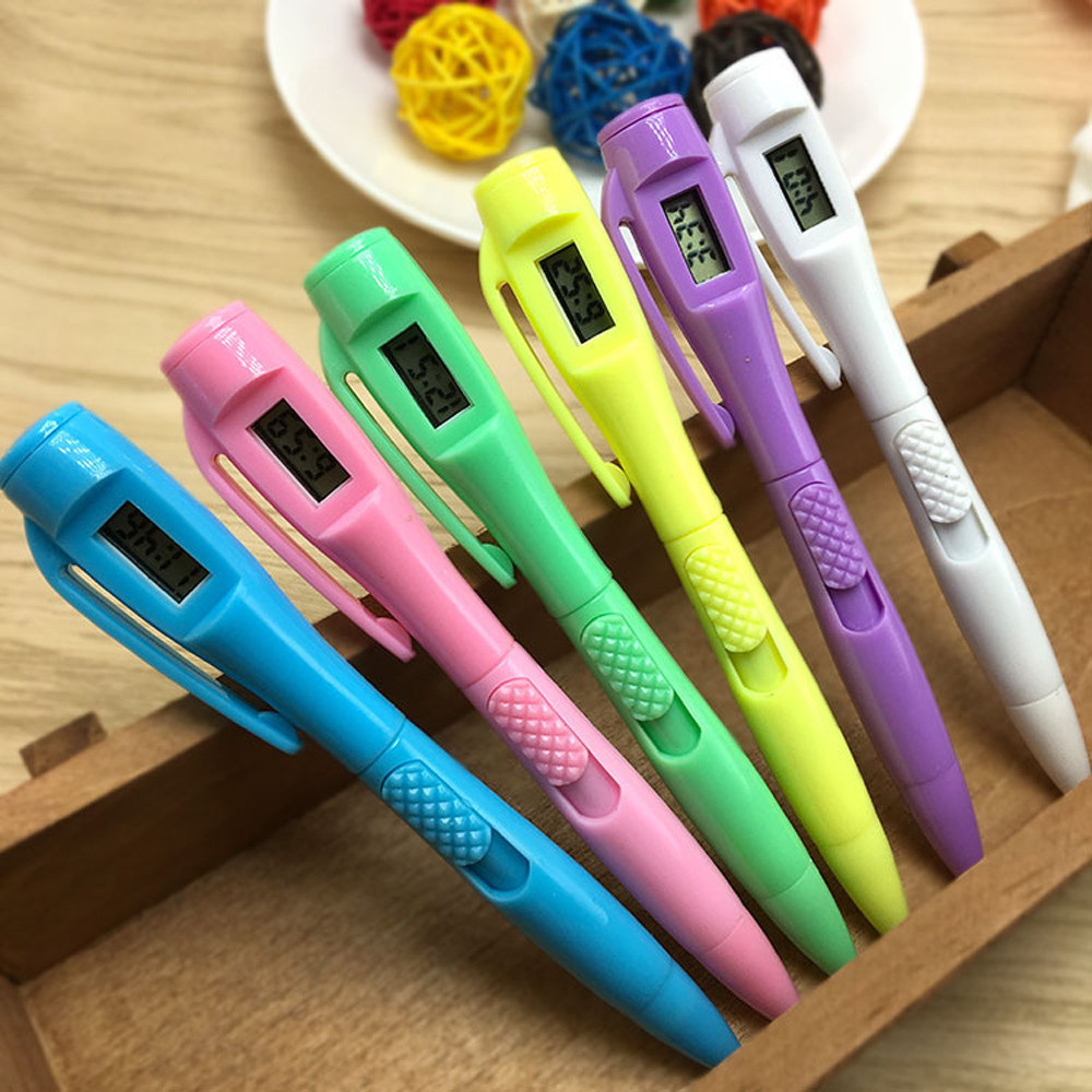 Office Digital Watch Ballpoint Pen Electronic Clock Watch Pen Student Civil Servants Private Test Ball Point Pens Office School