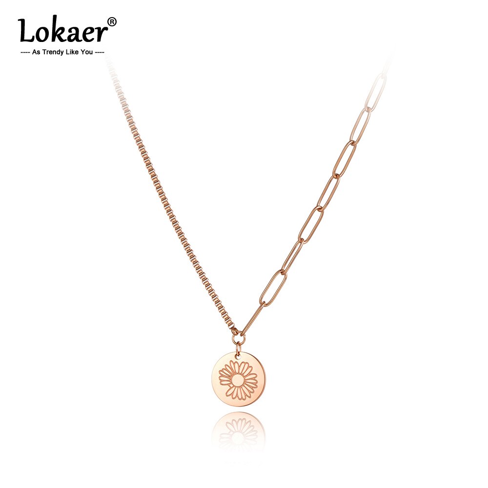 Lokaer Originele Kleine Daisy Flower Charm Hanger Ketting Voor Vrouwen Titanium Rvs Bohemen Partij Sieraden N20140