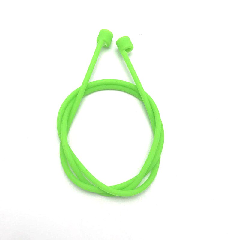 Correa de auriculares para Airpods, correa antipérdida, cuerda para auriculares Bluetooth, Cable de silicona: Verde