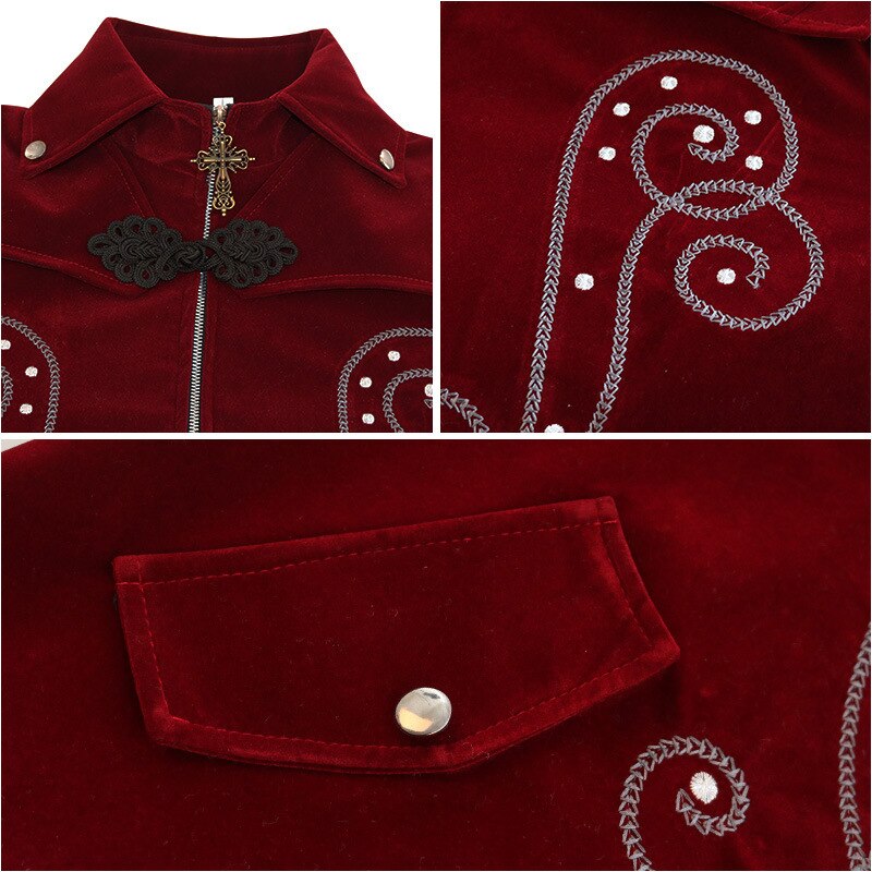 Para hombre Steampunk Vintage chaqueta FRAC gótico victoriano vestido capa uniforme Medieval Retro chaquetas abrigo de Halloween del traje de Cosplay