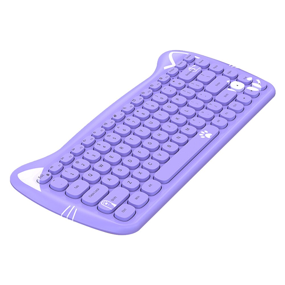 AJAZZ 84 Key Wireless Keyboard Mouse Mini Wireless Keyboard Keyboard Bluetooth-compatible 2.4G Cat Shape Mini Keyboard