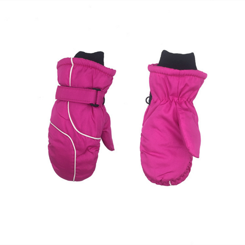 1 Pair Children's Ski Mittens Girls Boys Snow Warm Winter Gloves Outdoor Waterproof Windproof Thicken for Snowboard Gloves: Rose Red