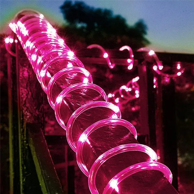 Solcelledrevet led-lys til udendørs have, juledekoration, guirlande, jul, solcelledrevet lyskæde, fe-strimmel 32m/22m/12m/7m stk.: Solrig gul / 51-60w
