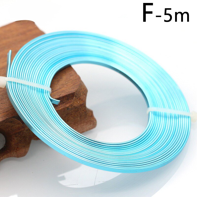 5 Meter 3Mm Platte Anadized Kleur Plated Aluminium Draad Voor Sieraden Maken Armband Craft Diy Accessoires Levert: F