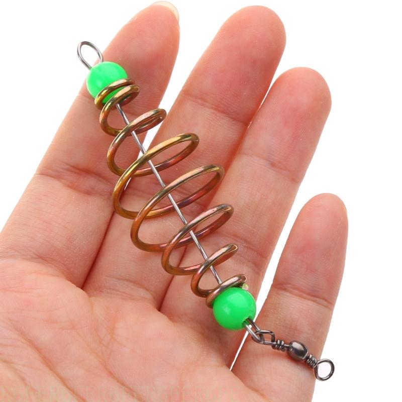 R6FE Isca pesca Conjunto 10 carpa isca pesca com gaiola com contas pendentes para a pesca Small Lake