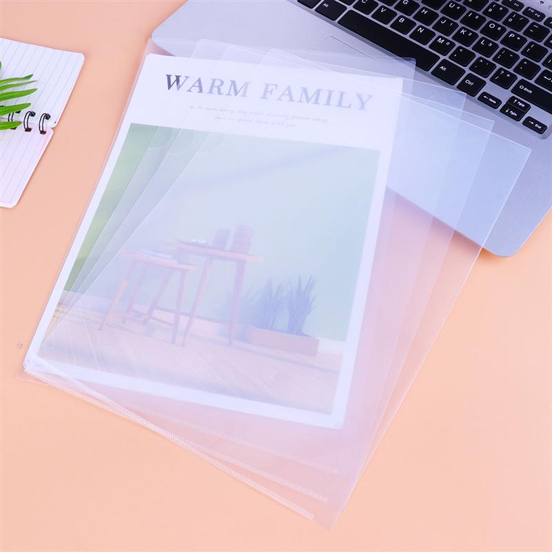 20 st genomskinlig dokumentmapp ensidig pappersmappar l form plast klar mapp praktisk kontorsmaterial för skola
