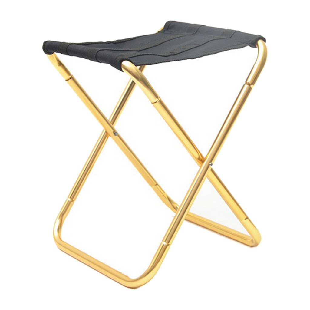 Mini Tragbare Klappstuhl draussen Camping Angeln Picknick Bbq Strand Stuhl Sitz Rucksack Sitz Camping Hocker: golden
