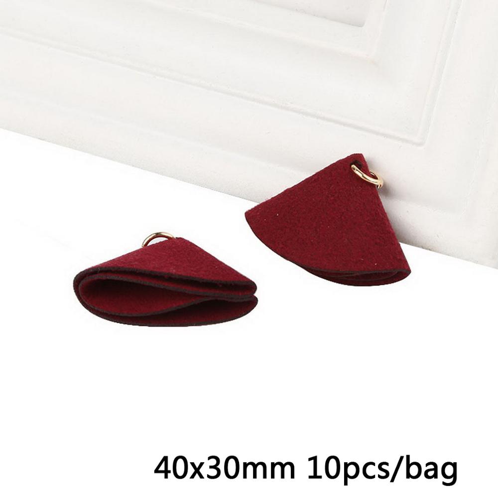 40*30mm veelkleurige mini kwastjes van koreaanse fluwelen clips als decoratie-accessoires voor het maken van sleutelhangers, telefoonhangers en knutselhangers: Bordeauxrood