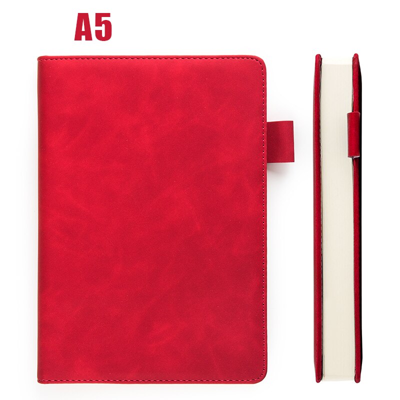 360 Pages Super Thick Wax Sense Leather A5 Notebook Business Office Daily Work Notebook NotebookS Free Portrayal Company Logo: red