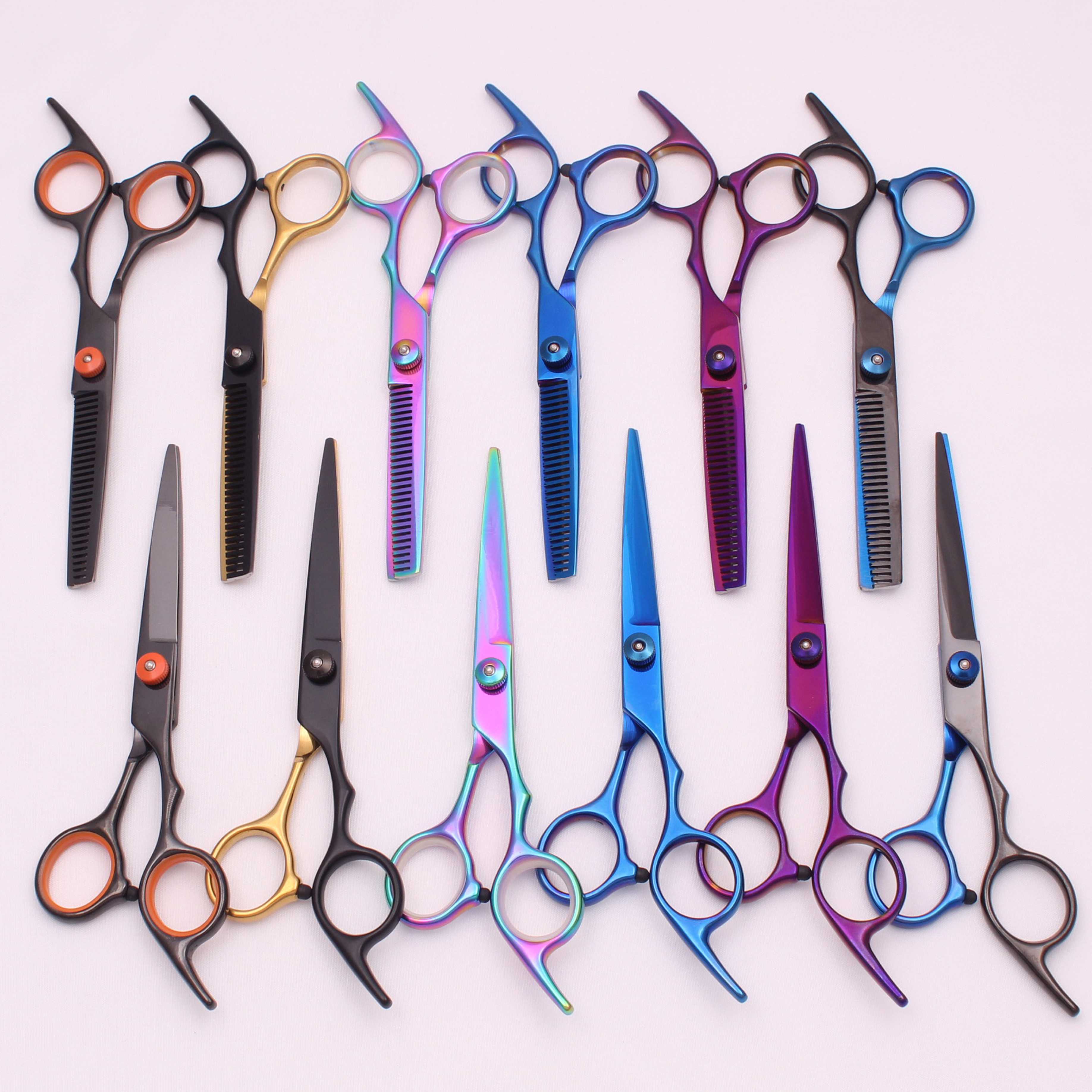Tijeras de pelo de 6,0 pulgadas, tijeras de corte profesionales, adelgazamiento, peluquería, corte de pelo, peine, juegos de maquinillas de afeitar, salón, peluquero y hogar, triangulación de envíos