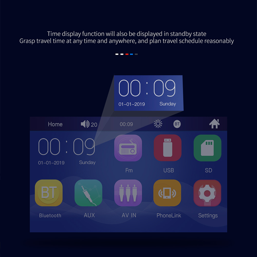 7 inch Car MP5 Player Video Player Stereo Audio FM Radio Aux/USB/TF Input with Mobile Phone Interconnection Car Player A6