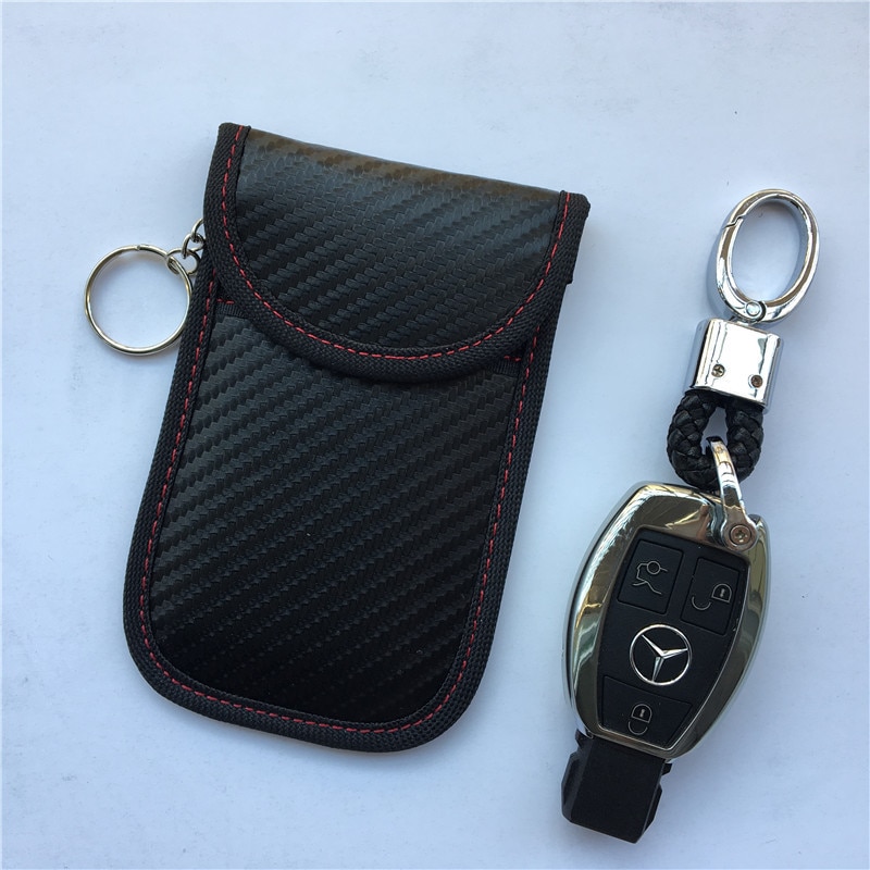 Sleutel Portefeuilles Carbon Fiber Anti-Diefstal Auto Afscherming Afstandsbediening Klep RFID Elektromagnetische Afscherming Key Case