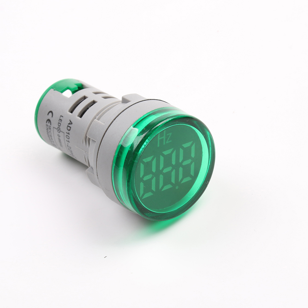 Digitalt display el hertz meter frekvensmåler indikator lys ac meter rød combo tester 20-75 hz blå hvid grøn