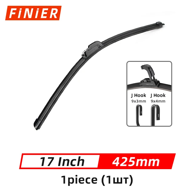 General J U Hook-limpiaparabrisas Universal para coche, accesorios de goma para parabrisas de 14, 16, 17, 18, 19, 20, 21, 22, 24 y 26 pulgadas: 17 Inch