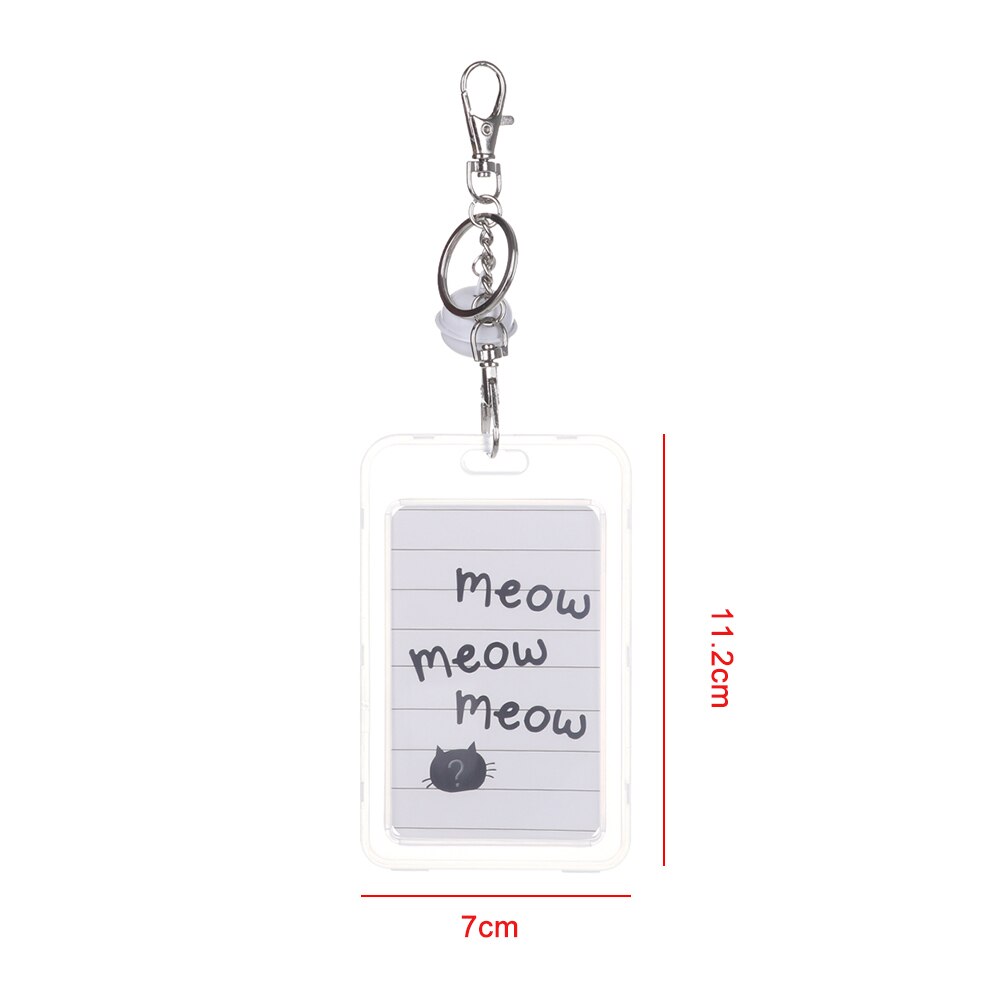 Nette Transparent Frauen Keychain Abzeichen Karte ID Fall Silikon Ohr Versenkbare Mädchen Student Karte Halter Pass Abdeckung Neue: WHITE