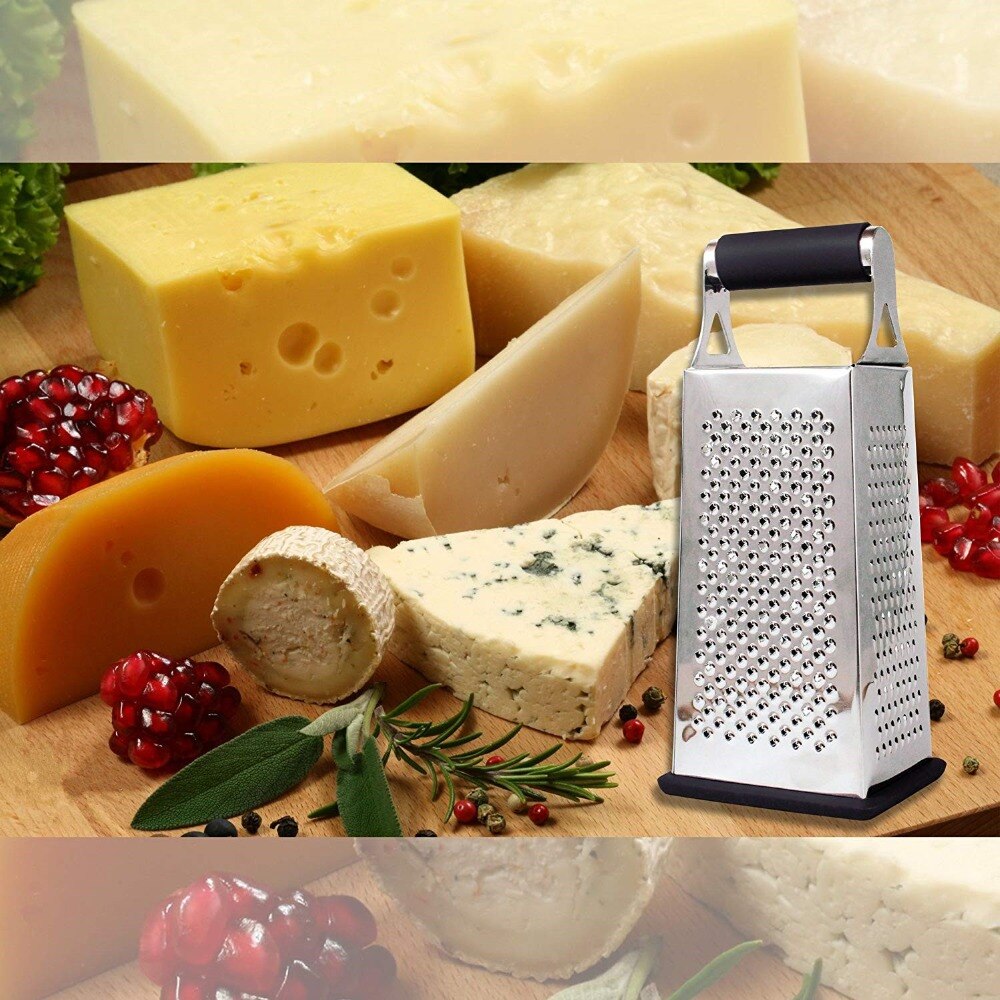 Multifunctional 4 Sided Blades Cheese Vegetables Grater Carrot Cucumber Slicer Cutter Box Container Kitchenware Stainless Steel