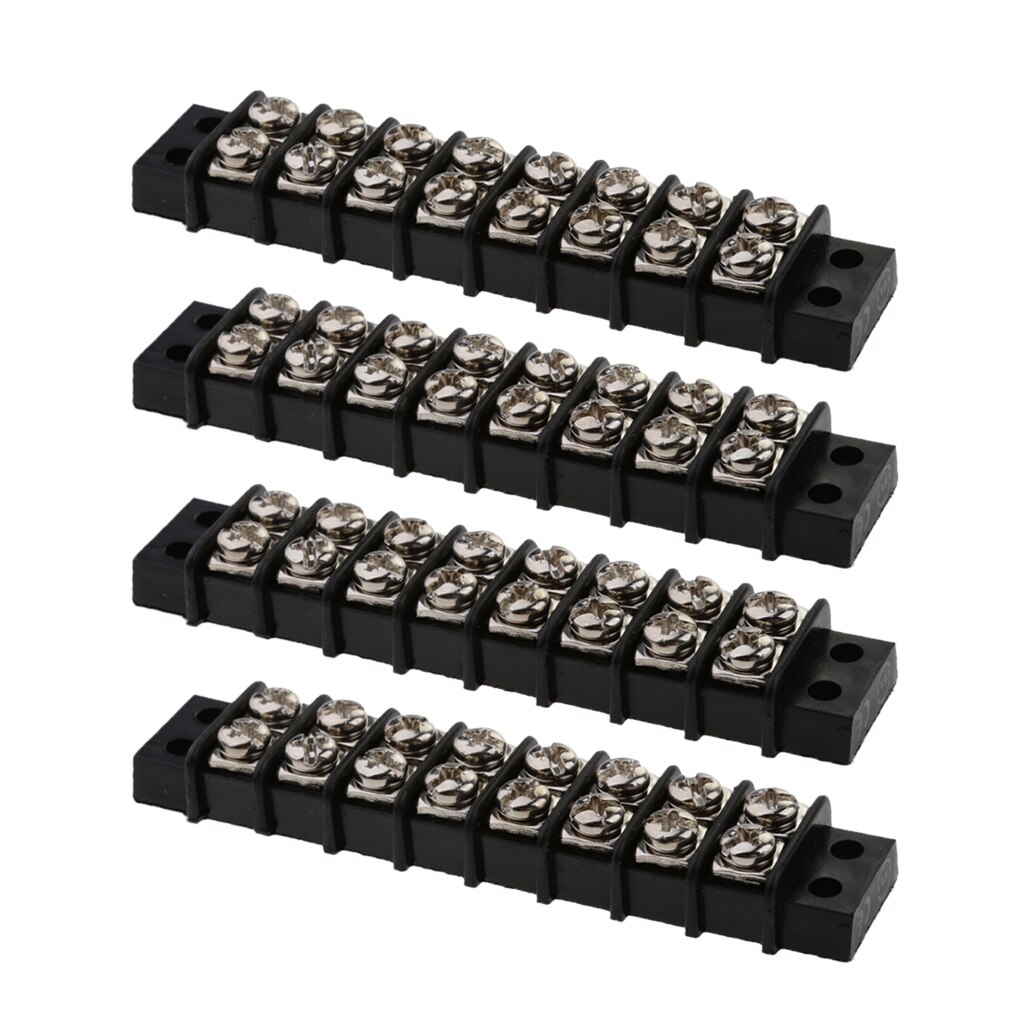 4 Pcs 8 Gang Circuit Terminal Block Bus Bar 12-Point Power Distribution Block 30A For Truck RV Trailer Caravan Yacht Boat Marine
