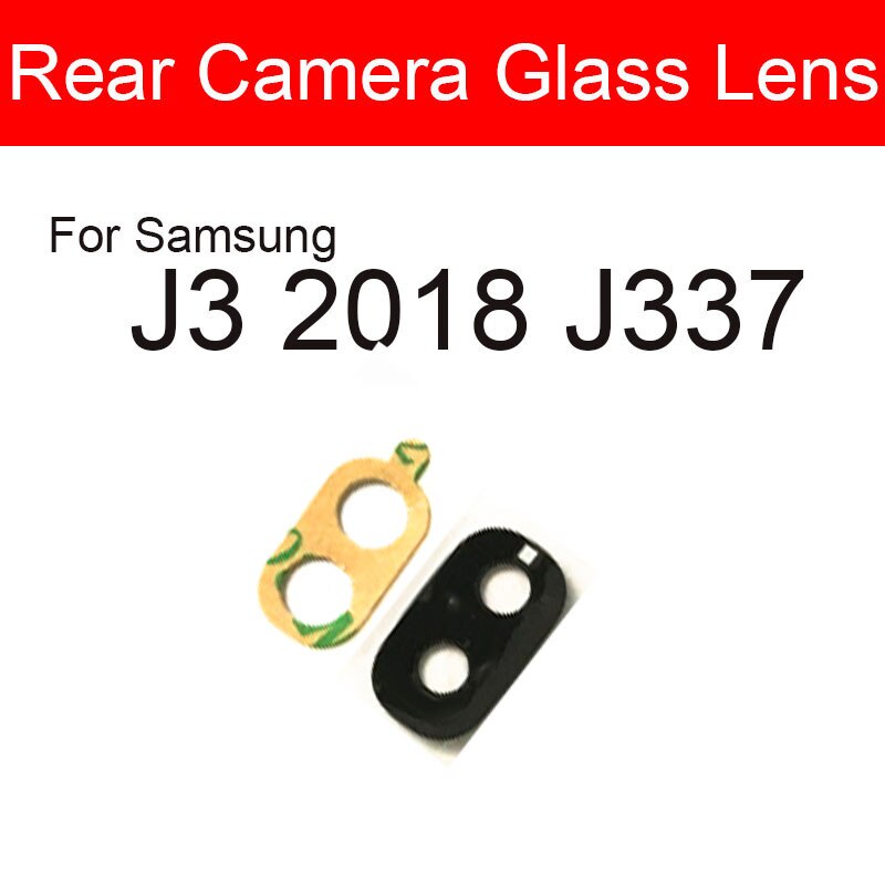 Cámara trasera de cristal para Samsung Galaxy J1 J2 J3 J5 J7 Pro , , , J337 J310 J330 J510 J530 J710 J730 + adhesivo: J3 2018 J337