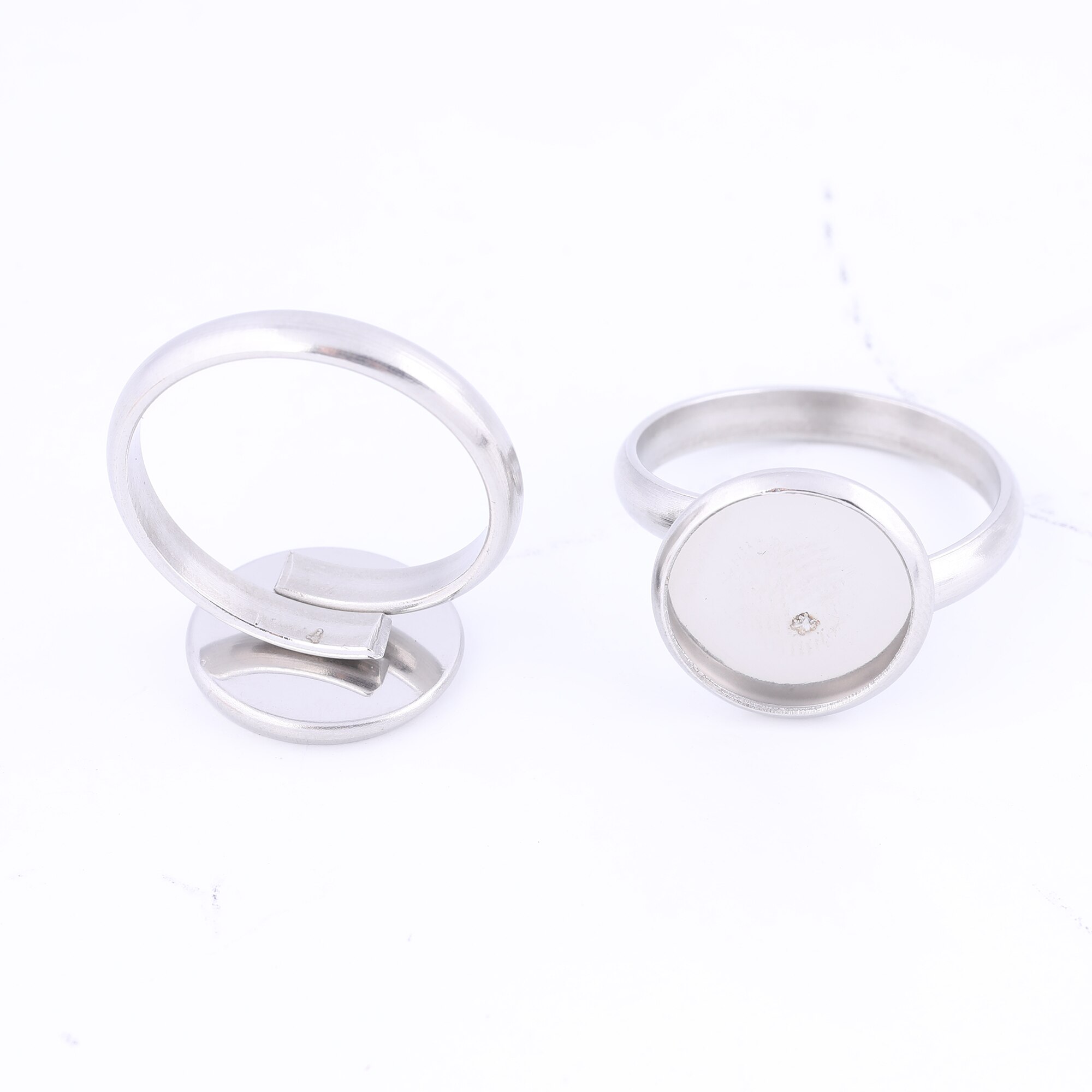 5Stck rostfrei Stahl Gold plattiert einstellbar Cabochon Ring Base Einstellung Leerzeichen Diy Bezels Pro Fingerring Schmuck Herstellung Lieferungen: schlicht Stahl