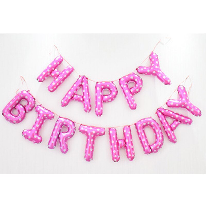 13 stuks happy birthday ballonnen folie letter ballon verjaardagsfeestje decoraties kinderen volwassen verjaardag ballonnen alfabet ballonnen set: Rozenrood