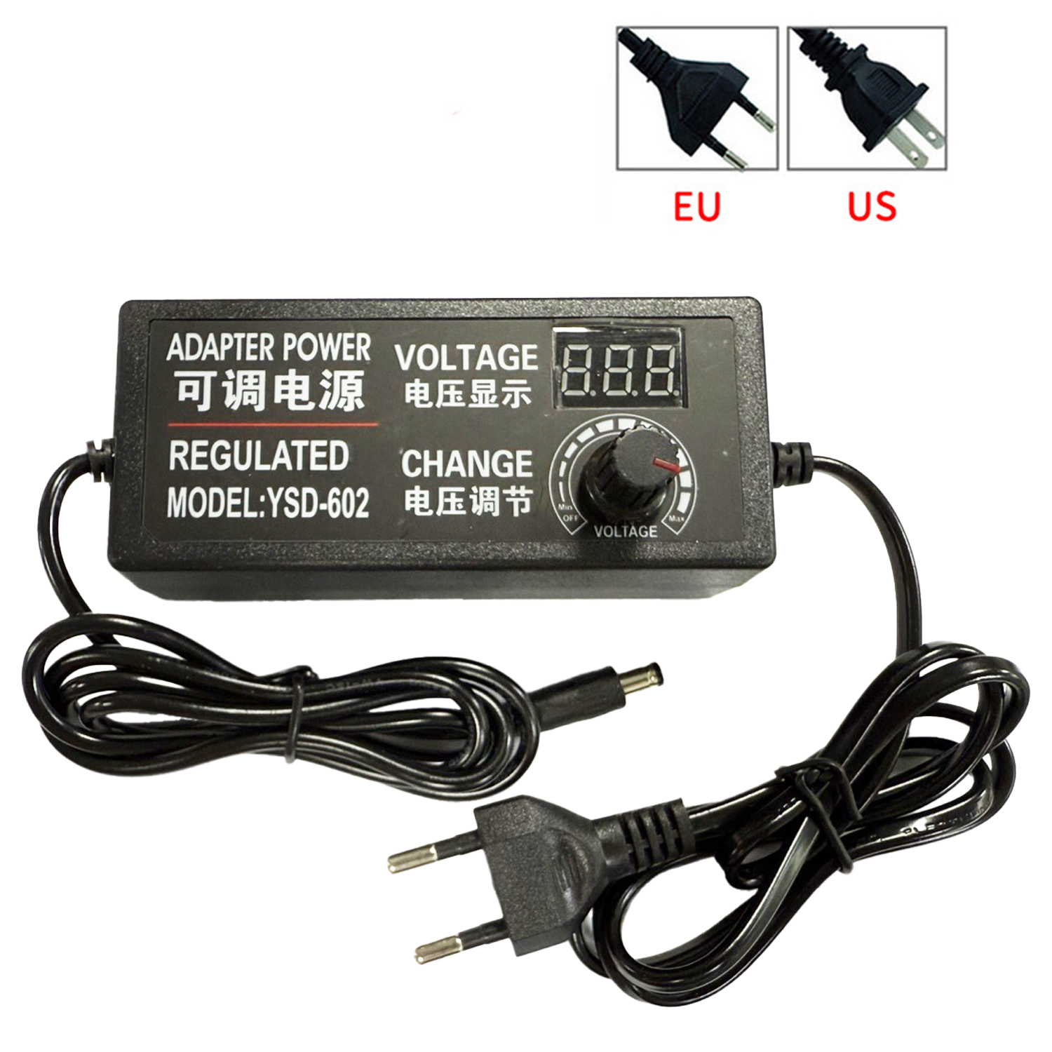 Dc justerbar strømforsyning 220v to 3v-24v 3a med skærm universaladapter med 8 stik 34 stik adapter led-belysningstransformer