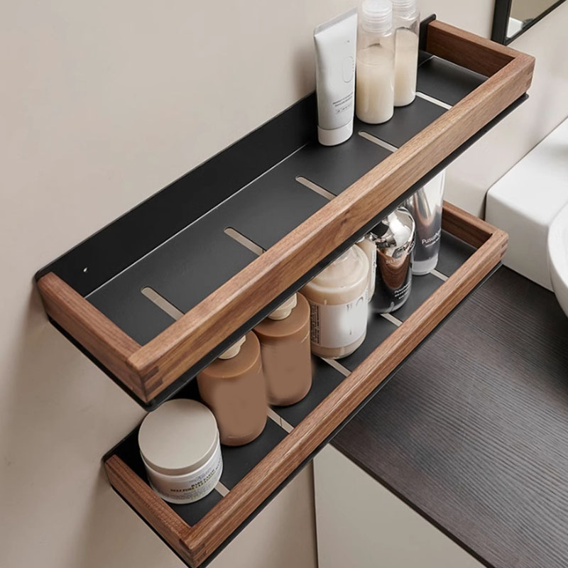 Estantes de madera para baño, estante de almacenamiento montado en la pared, organizador de pared para el baño, almacenamiento sobre el inodoro para el hogar, cocina, suministros de baño