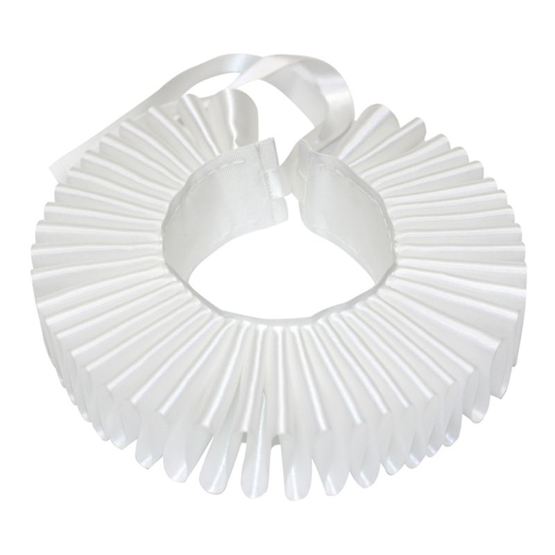 Womens Victorian Renaissance Ruffled Neck Collar Satin Clown Cosplay Choker Costume Accessory: 2