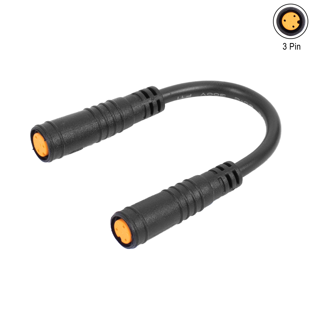 Cable de acelerador de pulgar con Sensor de 3 pines para bicicleta eléctrica, conectores impermeables para Motor, Cables hembra-hembra/macho-macho, 3 pines: Rojo