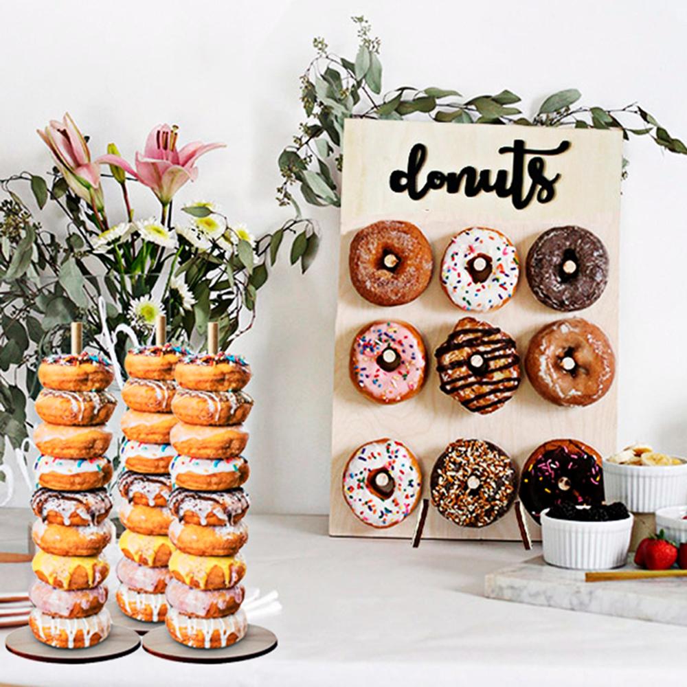 Munk vägg håller godis söt vagn munk födelsedagsfest tillbehör bröllop rustik inredning trä bröllop bord dekor baby shower