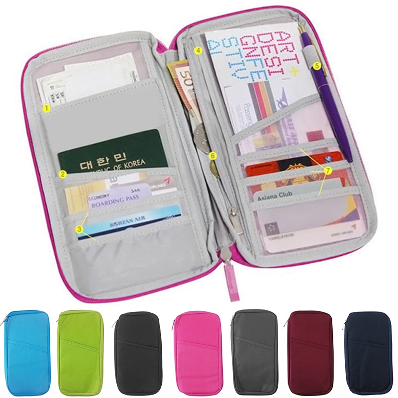 1Pc Women Men Passport Cover Travel Credit ID Card Holder Wallet Purse Storage Document Bag Passport Case Organizer
