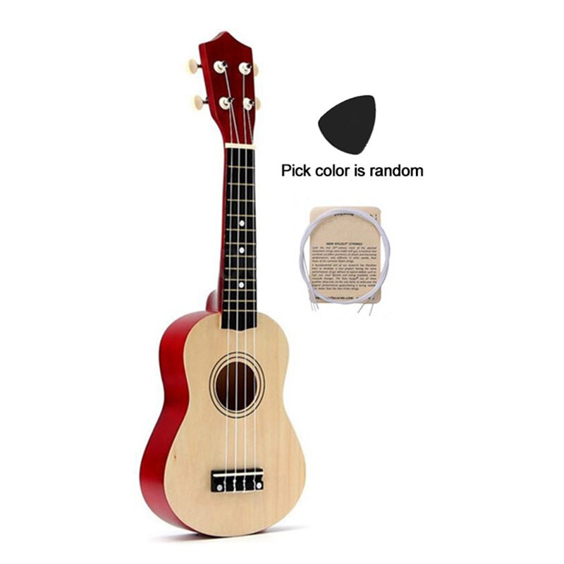 Colorful 21 inches Soprano Ukulele Basswood Nylon 4 Strings Ukulele Bag Acoustic Mini Hawaiian Guitar Bass Guitarra for Beginner: Wood