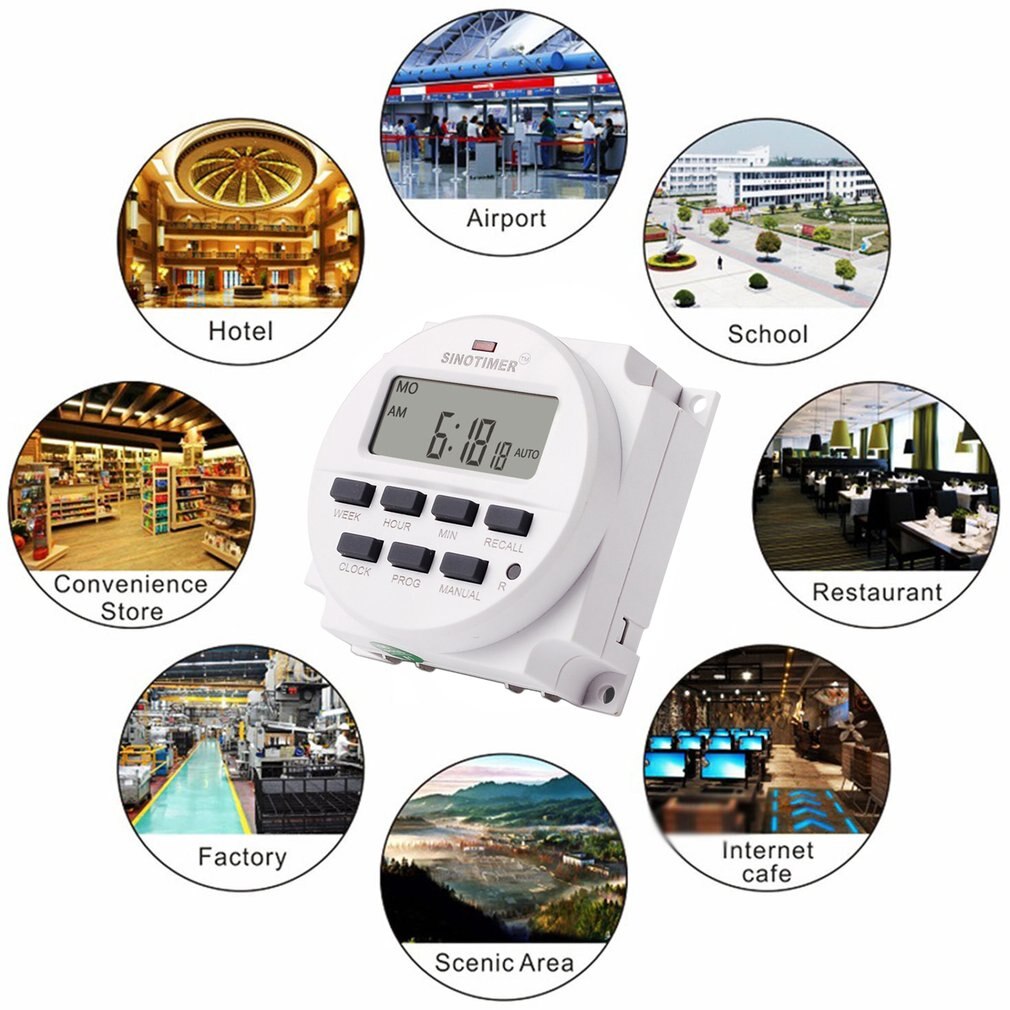 Programmable Digital Display LCD Time Control Switch Timer For Advertising Light Box Broadcasting Equipment