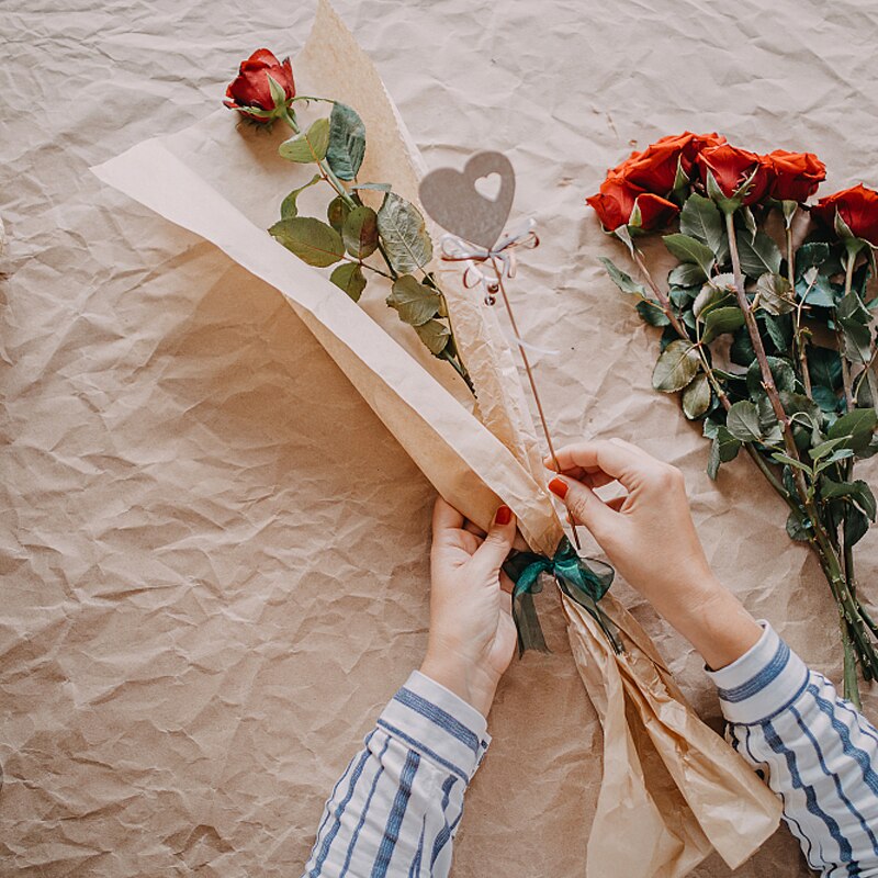 10Pcs 50*60cm Flowers Wrapping Tissue Paper Wine Bouquet Floral Crafts Paper For Wedding Birthday Party Box Packing Decor