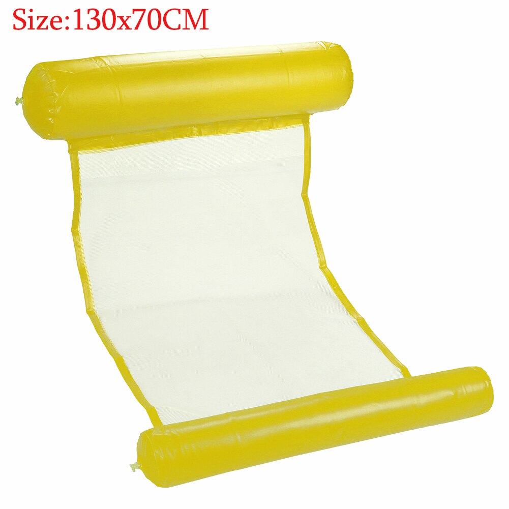 Hamaca de agua flotante reclinable, colchón de aire inflable plegable de PVC, colchonetas para piscina, cojín de playa, silla para dormir: D Yellow