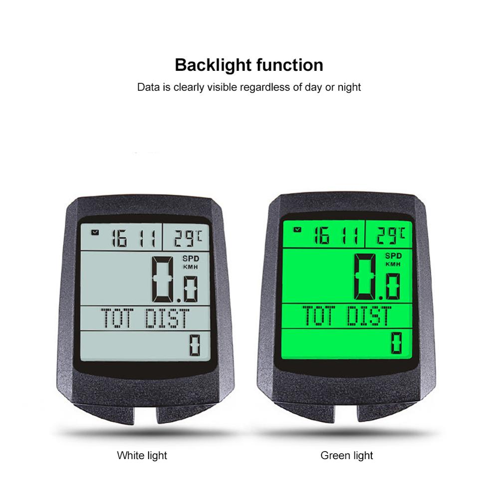 Bicycle Speed Meter Computer Luminous Odometer Digital Wireless Green Light Function Bike Accessories