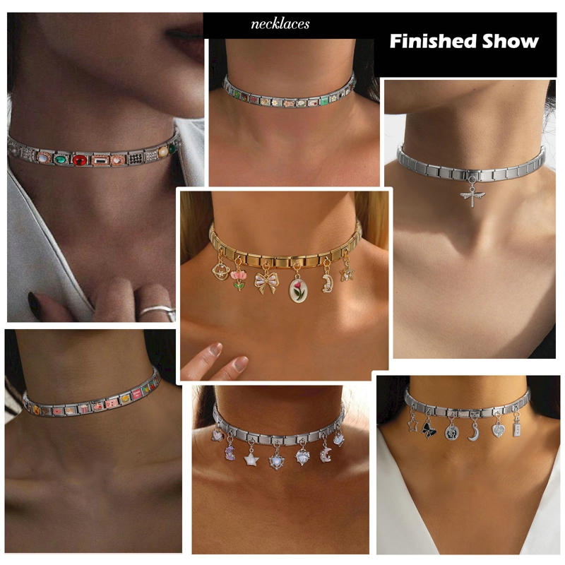 FUNIQUE Charm Bracelet Moon Notes Stars Italian Charm Links Fit 9mm Stainless Steel Bracelet Jewelry DIY Making