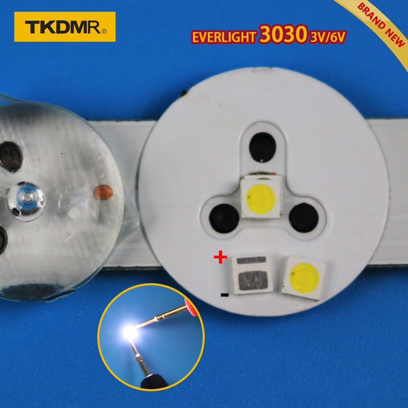 100pcs led tv backlight 1.2W 3030 3V 6V kit electronique led led for lcd tv repair Assorted pack kit Cool white