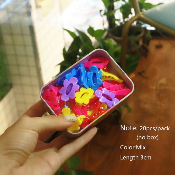 10 /20pcs Baby Girls Small Hair Claw Cute Candy Color Flower Blossoms Jaw Clip Children Hairpin Hair Accessories: F