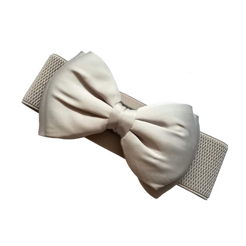 Women Bowknot Cummerbunds Elastic Bow Wide Stretch Bukle Waistband Belt 12 Colors Girl Dress Accessories Waist Belts