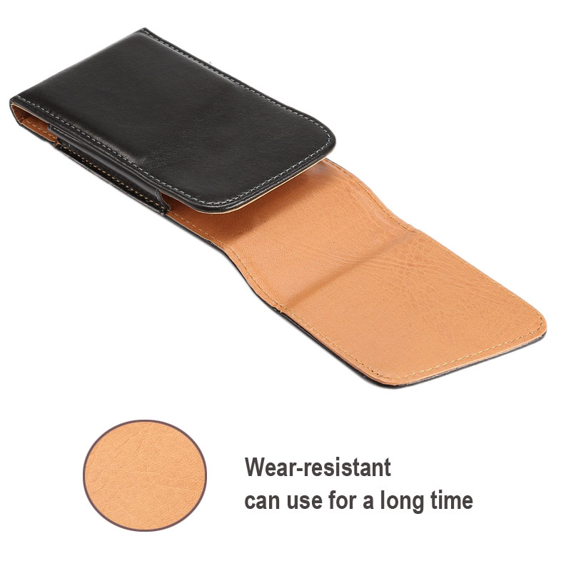 Yiang universele heuptas heren pu leren heuptas mobiele telefoon tassen riemclip tas 360 graden case zwart