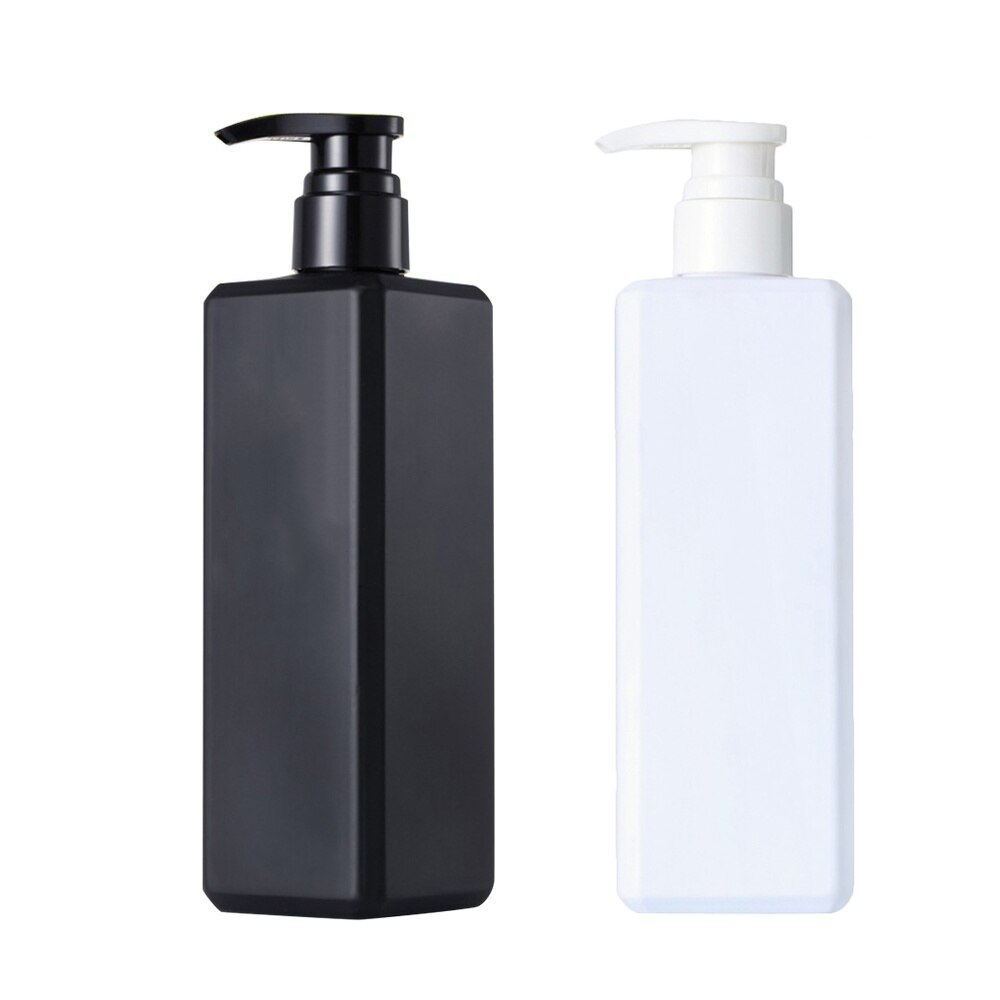 Shampoo flaske tom beholder lotion pumpe flaske til studerende damer piger: Sort hvid