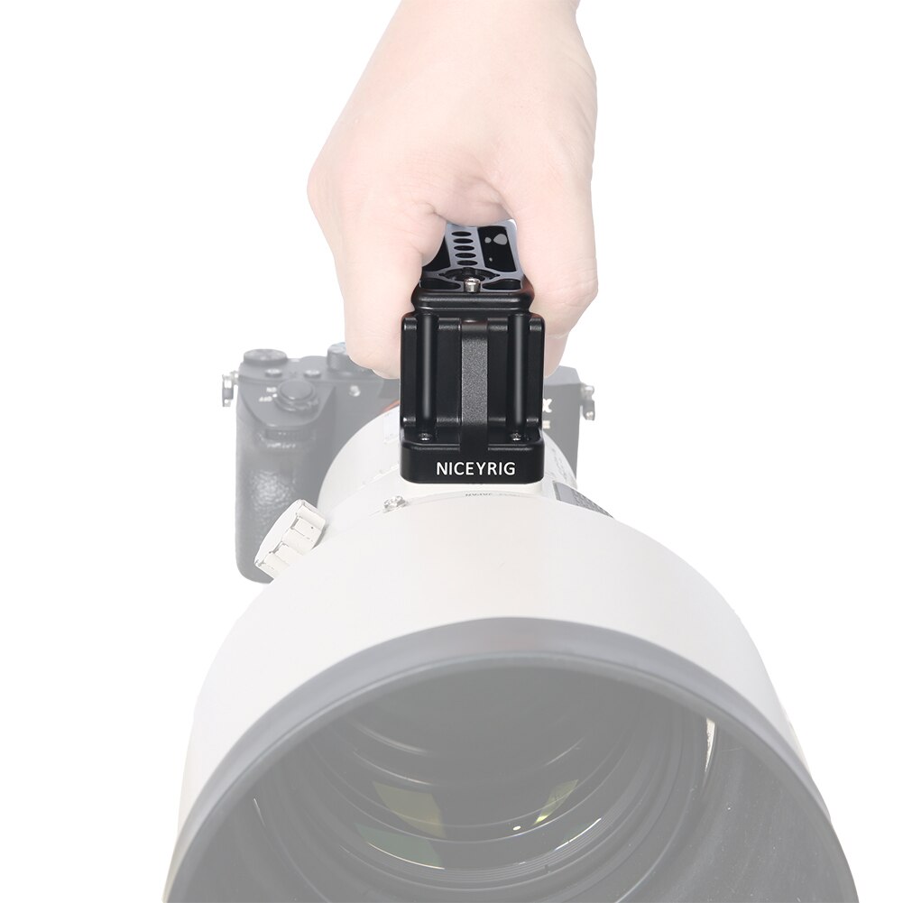 Niceyrig supporto obiettivo fotocamera maniglia superiore con piastra a coda di rondine Arca