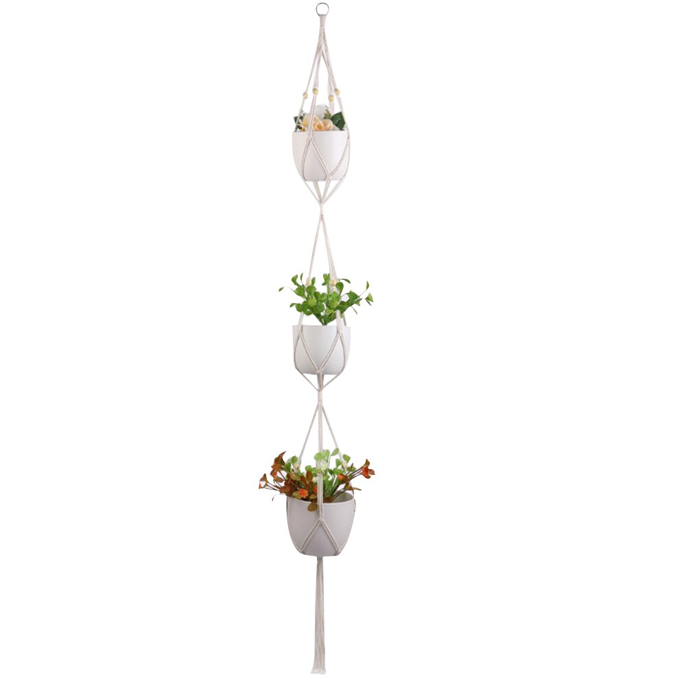 Hemp Rope Flower Pots Planter House Hanging Rope Basket DIY Braided Hanger Pot Garden Horticultural Greening: Blue