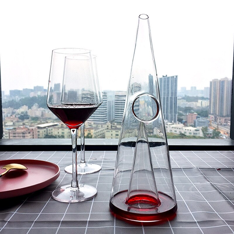 350/750ml Pyramid Waterfall Red Wine Pourer Glass Decanter Brandy Decant Jug Bar Champagne Water Bottle Drinking Glasses