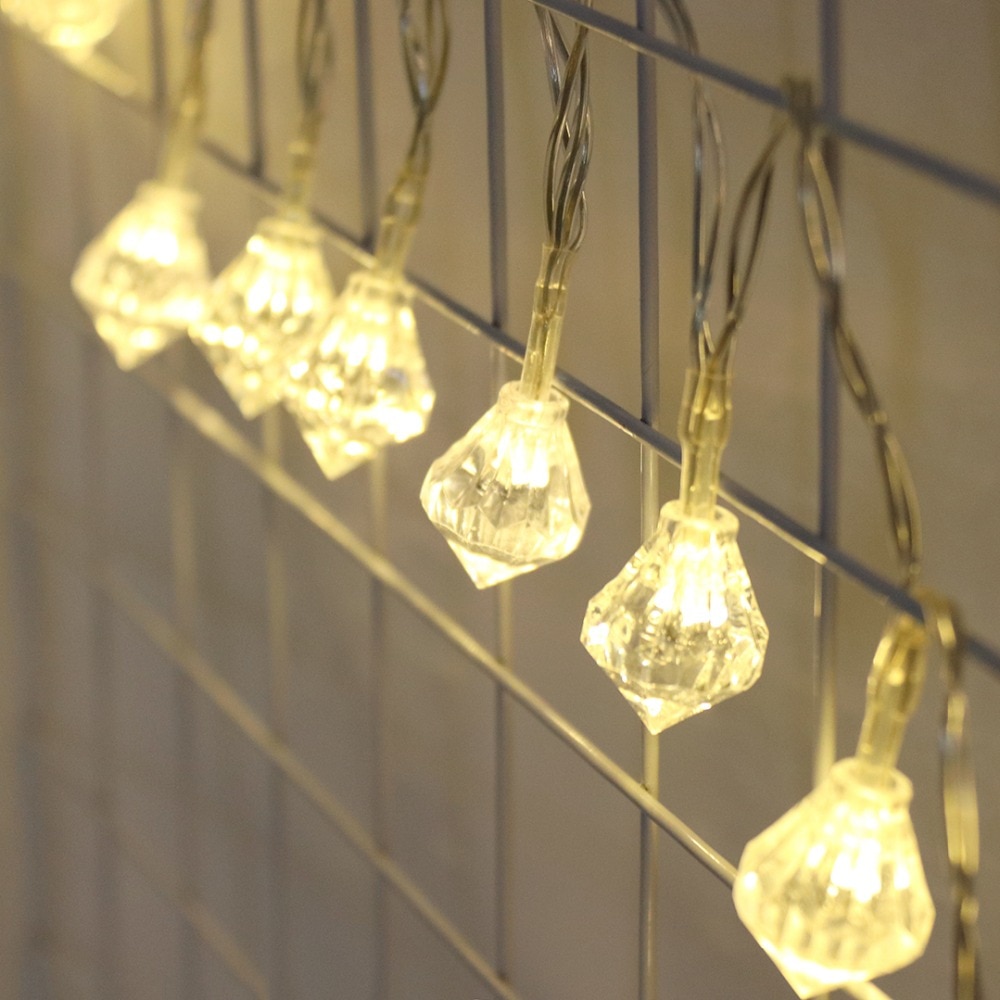 10 led's in diamantvorm, twinkelende lichtjes, kerstversiering voor bruiloften en feesten, feeënkrans